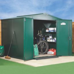 Asgard Gladiator 7' 6" x 7' 6" (Nominal) Apex Metal Shed Green