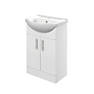 Idaho 2-Door Bathroom Vanity Unit with Ceramic Basin Gloss White 560mm x 420mm x 855mm