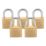 Burg-Wachter  Keyed Alike    Padlocks Brass 50mm 5 Pack