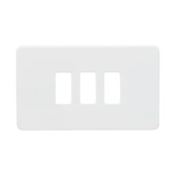 Knightsbridge  3-Module Grid Faceplate Matt White