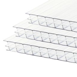 Radmat Building Materials Triplewall Polycarbonate Sheet Clear 690mm x 16mm x 3000mm 3 Pack