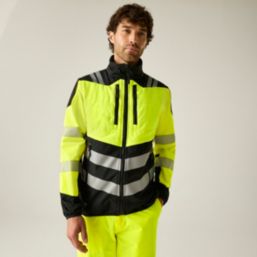 Regatta X-Pro Hybrid Hi-Vis Jacket Black / Yellow 3X Large 57" Chest