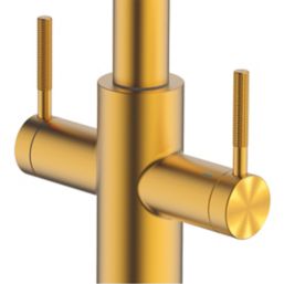 Clearwater Topaz J-Spout Monobloc Mixer Tap Brushed Brass PVD