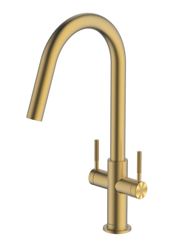 Clearwater Topaz JSpout Monobloc Mixer Tap Brushed Brass PVD Screwfix