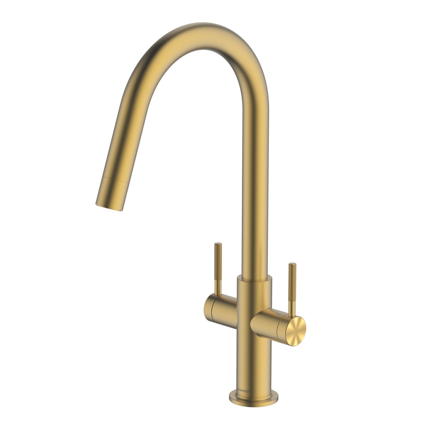 Clearwater Topaz J-Spout Monobloc Mixer Tap Brushed Brass PVD (779FJ)