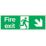 Essentials  Non Photoluminescent "Fire Exit Down Right" Signs 150mm x 450mm 100 Pack