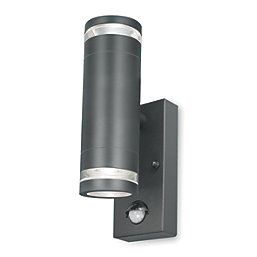 4lite Marinus Outdoor Bi-Directional Wall Light With PIR & Photocell Sensor Anthracite 2 Pack