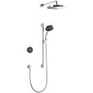 Mira Platinum Gravity-Pumped Rear-Fed Dual Outlet Black / Chrome Thermostatic Wireless Digital Mixer Shower