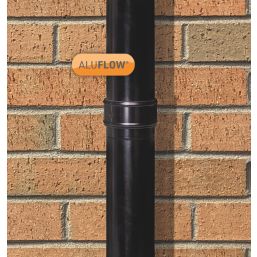 Aluflow  Round Aluminium Downpipe Connector Black 68mm