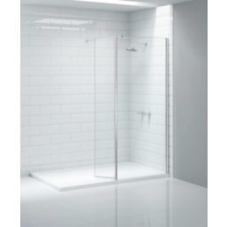 Triton Neo  Frameless Showerwall & Swivel Panel Chrome 800mm x 2015mm