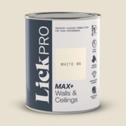 LickPro Max+ 1Ltr White 05  Matt Emulsion  Paint