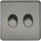 Knightsbridge SF2182BN 2-Gang 2-Way LED Dimmer Switch  Black Nickel