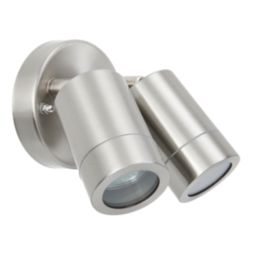 Saxby Atlantis Outdoor 2-Light Spotlight Brushed Stainless Steel