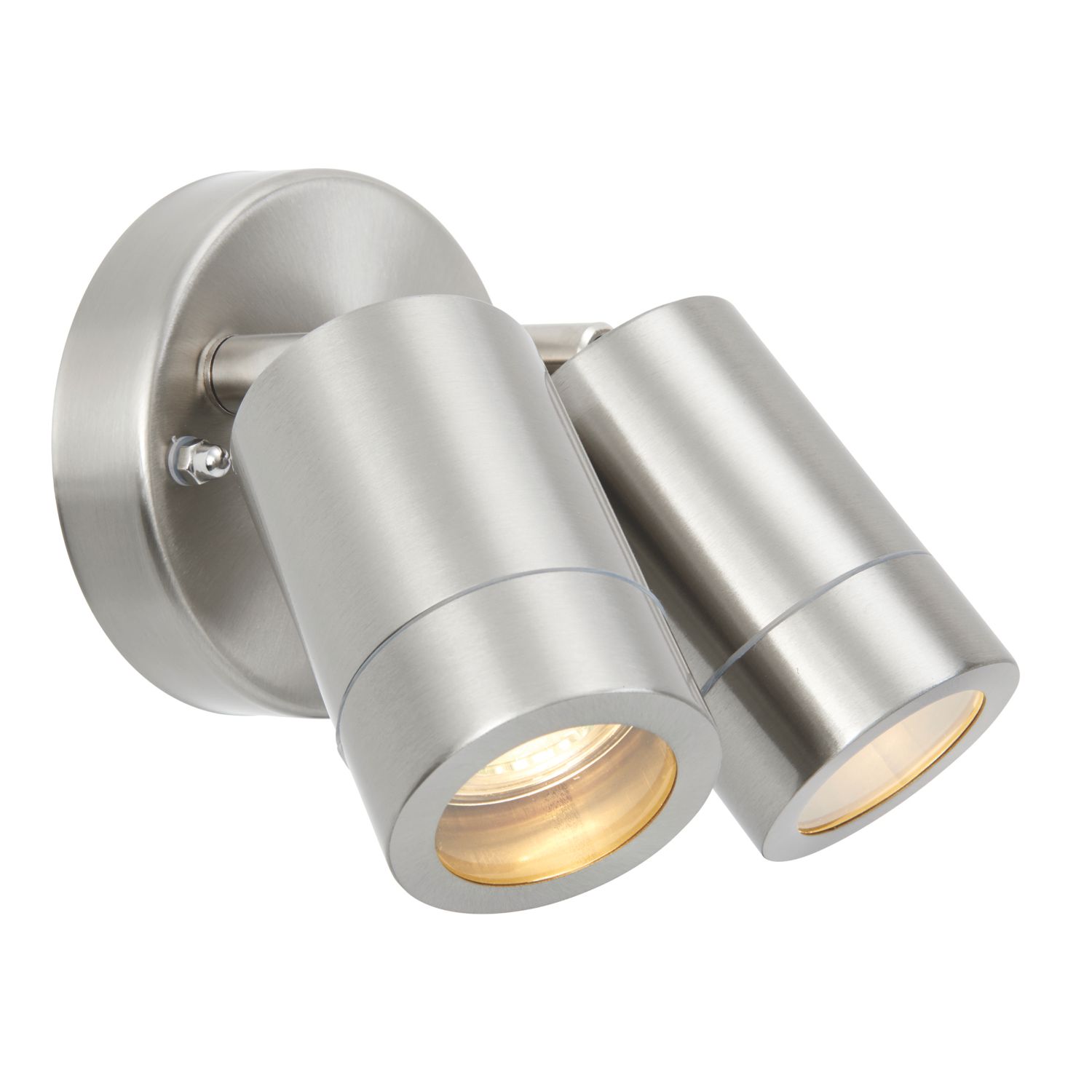 Saxby Atlantis Outdoor 2-Light Spotlight Brushed Stainless Steel (779VX)