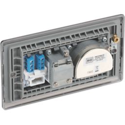 British General Nexus Metal 2-Gang Triplex TV Socket Black Nickel
