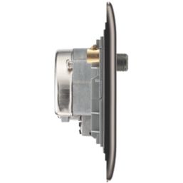 British General Nexus Metal 2-Gang Triplex TV Socket Black Nickel