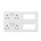 Knightsbridge Curved Edge 13A 2 x 2-Gang DP Combination Plate with space for up to 8 modular inserts  White