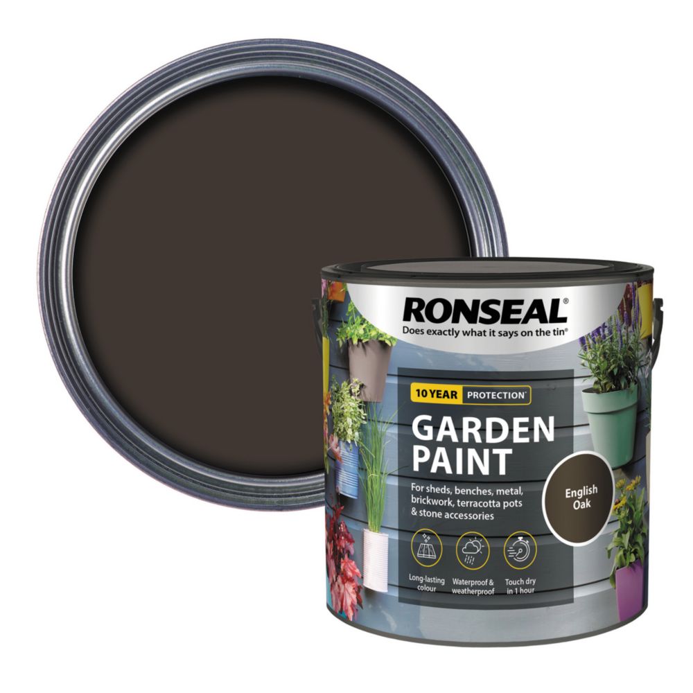 Ronseal 2.5Ltr English Oak Matt Garden Paint
