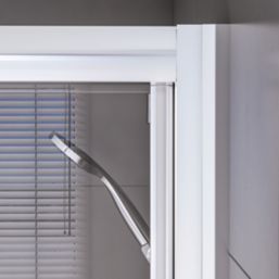 Aqualux Edge 6 Semi-Frameless Square Bi-Fold Shower Door Polished Silver 800mm x 1900mm