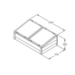 Forest Rectangular Overlap Cold Frame Natural Wood 1090mm x 630mm x 380mm