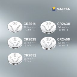Varta CR2450 3V Coin Cell Lithium Batteries 4 Pack