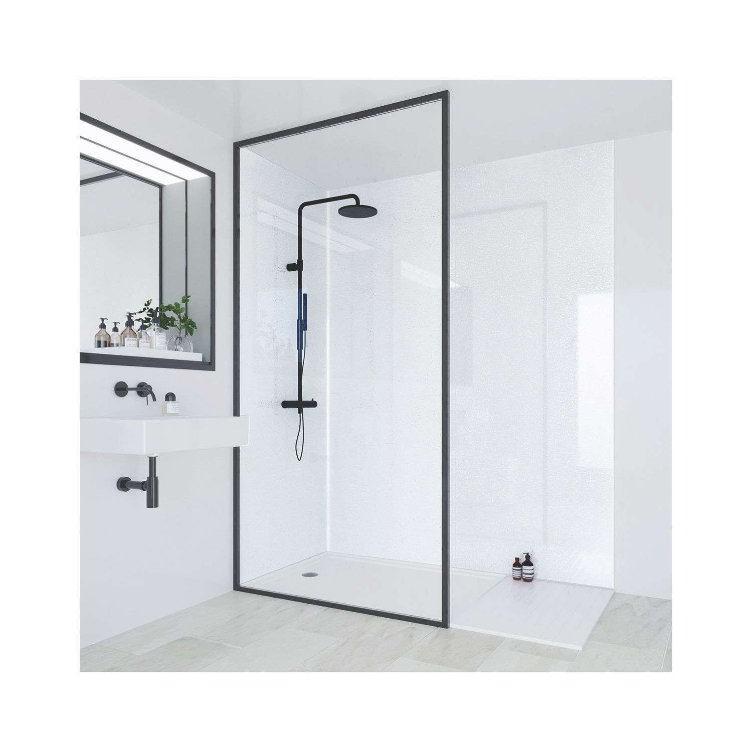 Multipanel Unlipped Bathroom Waterproof Wall Panel Gloss Blizzard 2400mm x 1200mm x 11mm (780CG)