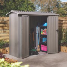 Rowlinson  Brentvale  7' x 2' 6" (Nominal) Apex Metal Shed Grey