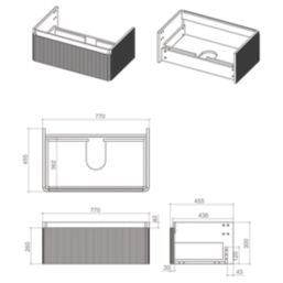 Essentials Genoa Vanity Unit with Basin Matt Latte 805mm x 460mm x 360mm