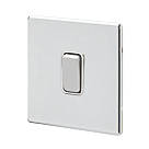 MK Aspect 10AX 1-Gang 2-Way Switch  Polished Chrome with White Inserts