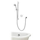Aqualisa Smart Link Gravity-Pumped Rear-Fed Chrome Thermostatic Smart Shower with Bath Overflow Filler