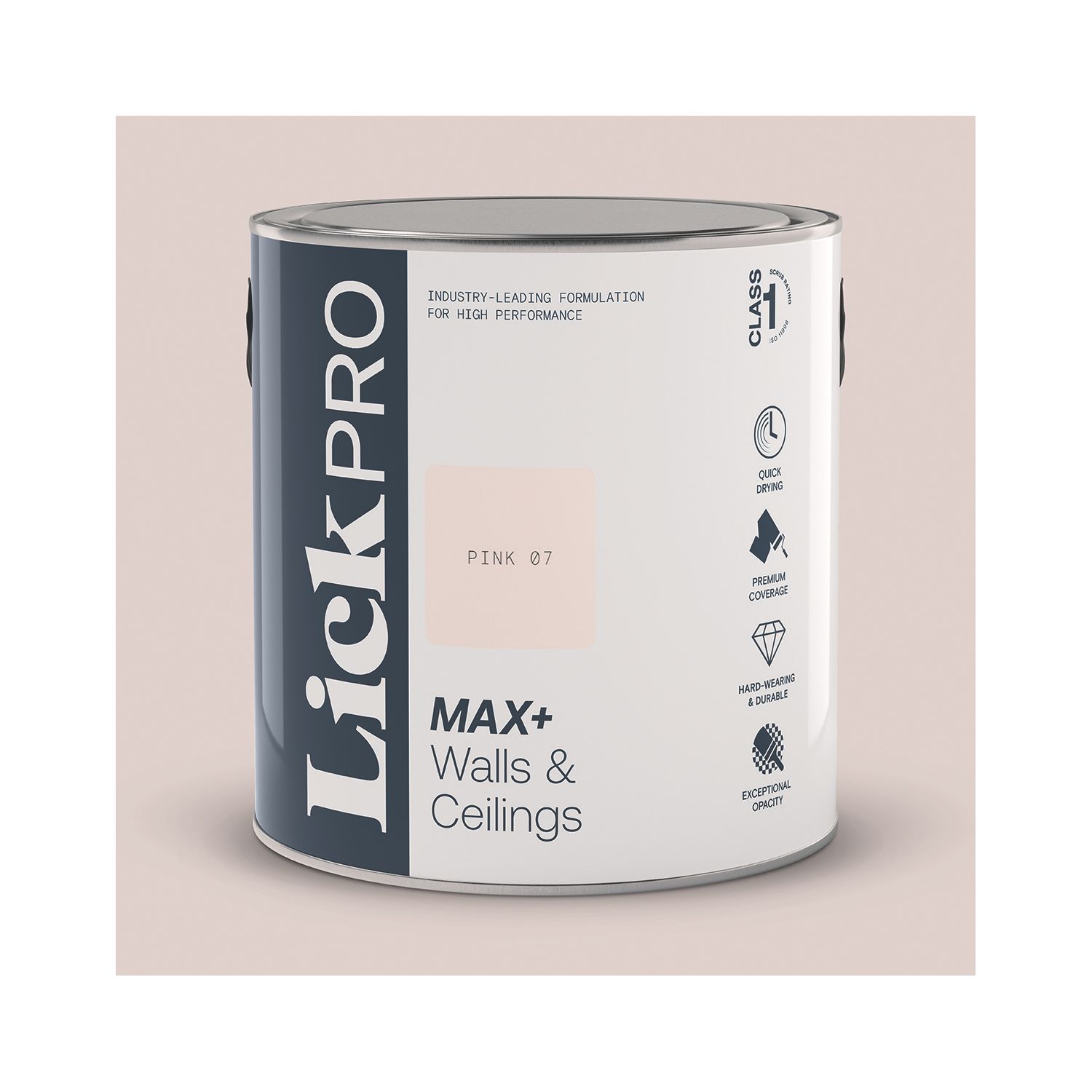 LickPro Max+ 2.5Ltr Pink 07 Matt Emulsion Paint (780JY)