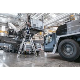 Boss 2.86m Aluminium 2 x 7 Step Telescopic Platform Ladder With Handrail