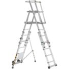 Boss 2.86m Aluminium 2 x 7 Step Telescopic Platform Ladder With Handrail
