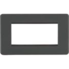 Knightsbridge Screwless 4-Module Modular Faceplate Anthracite