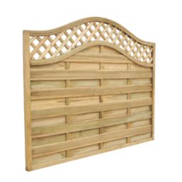 Forest Prague  Lattice Curved Top Fence Panels Natural Timber 6' x 5' Pack of 6