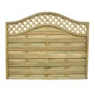 Forest Prague  Lattice Curved Top Fence Panels Natural Timber 6' x 5' Pack of 6
