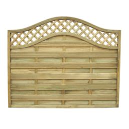 Forest Prague  Lattice Curved Top Fence Panels Natural Timber 6' x 5' Pack of 6