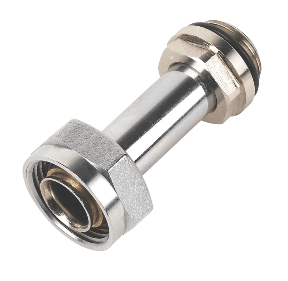 1/2" BSP Male x 15mm Compression Radiator Union Valve Tail 65mm 2 Pack Chrome