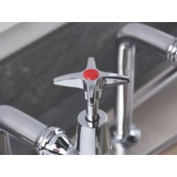 Bristan Value Bib Cross Head Kitchen Taps Chrome-Plated 1 Pair
