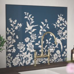 Laura Ashley Special Edition Midnight Seaspray Kitchen Splashback 900mm x 750mm x 6mm