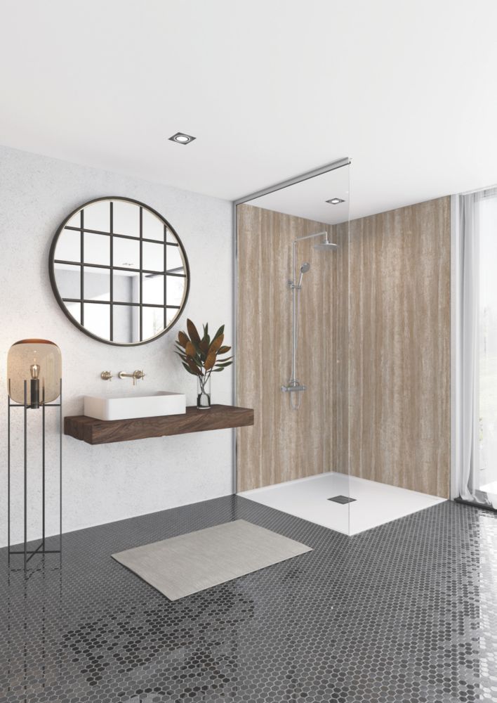 Splashwall Sovanna Bathroom Wall Panel Matt Brown 1200mm x 2420mm x 10mm