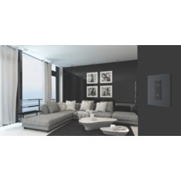 British General Evolve 1-Gang 2-Way LED Single Secondary Trailing Edge Touch Dimmer Switch  Grey with Black Inserts