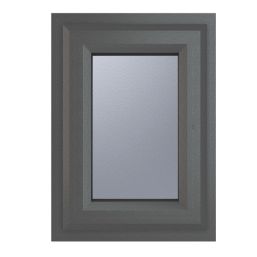 Crystal  Top Opening Obscure Double-Glazed Casement Anthracite on White uPVC Window  820mm x 820mm