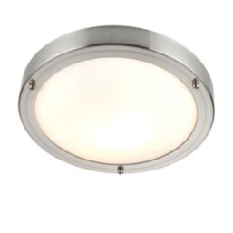 Saxby Portico Bathroom Ceiling Light Satin Nickel