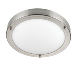 Saxby Portico Bathroom Ceiling Light Satin Nickel