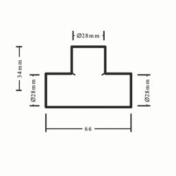 Flomasta  Copper End Feed Equal Tee 28mm