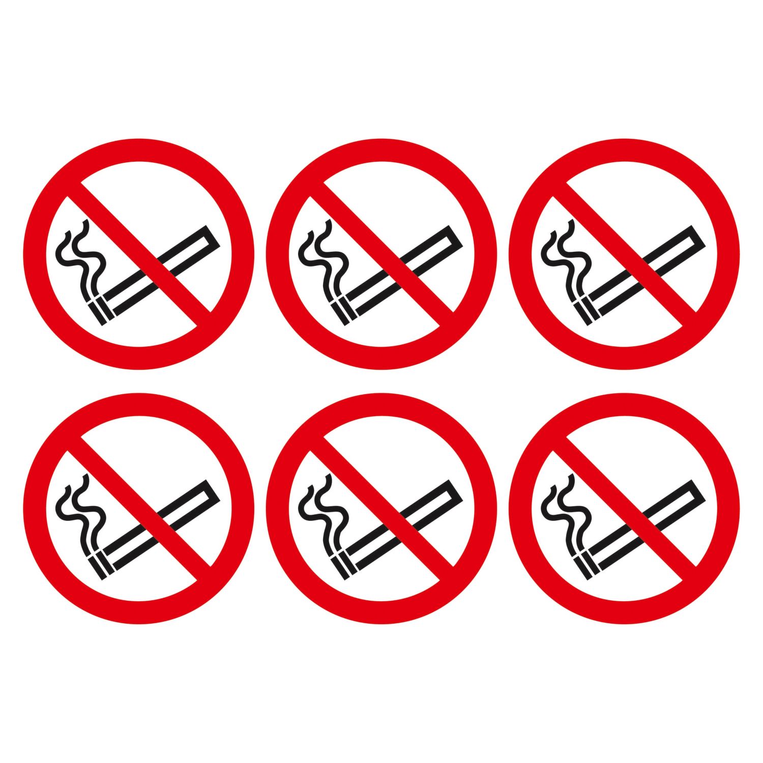 No Smoking Symbol Adhesive Labels 100mm x 100mm 30 Pack (78229)