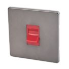 Varilight  45AX 1-Gang DP Cooker Switch Slate Grey  with Red Inserts