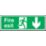 Non Photoluminescent "Fire Exit" Down Arrow Sign 150mm x 450mm