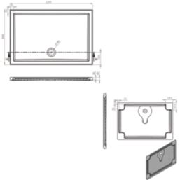 Milan Rectangular Bathroom Shower Tray & Waste White Gloss 1200mm x 800mm x 40mm
